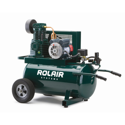 Portable Air Compressors | Rolair 5520K17A-0001 20 Gallon 1.5 HP Electric ASME Portable Belt Drive Air Compressor image number 0