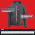 Heated Jackets | Craftsman CMXCGRAJ10GD1-XL 20V Lithium-Ion Cordless Men's Hybrid Heated Jacket (2 Ah) - X-Large, Black image number 6