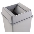 Trash & Waste Bins | Rubbermaid Commercial FG266400GRAY 20.13 in. Plastic Untouchable Square Swing Top Lid - Gray image number 2