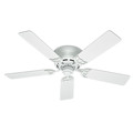 Ceiling Fans | Hunter 53069 Traditional Low Profile 52 in. White Indoor Ceiling Fan (Open Box) image number 0