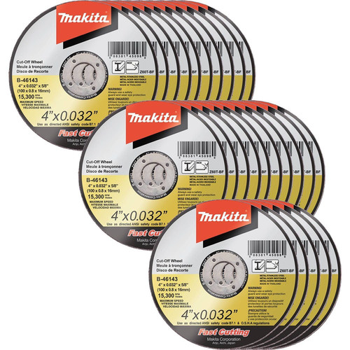 Grinding Sanding Polishing Accessories | Makita B-46143-25 4 in. x .032 in. x 5/8 in. Ultra Thin Cut-Off Grinding Wheel (25-Pack) image number 0