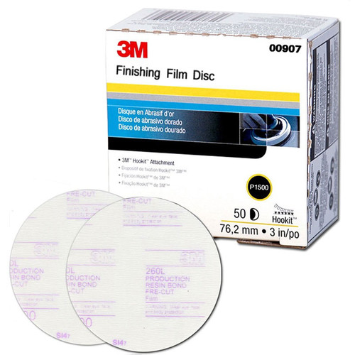 Grinding, Sanding, Polishing Accessories | 3M 907 Hookit Finishing Film Disc, 3 in., P1500 (50-Pack) image number 0