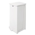 Trash & Waste Bins | Rubbermaid Commercial FGST24EPLWH 13 gal. Defenders Heavy-Duty Steel Step Can - White image number 1