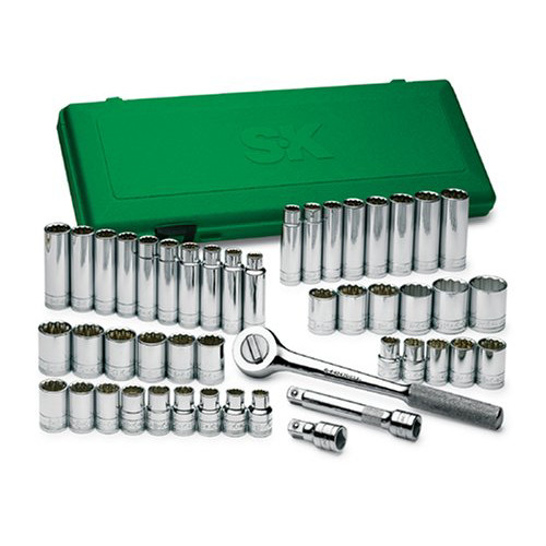 Socket Sets | SK Hand Tool 4147 47-Piece 1/2 in. Drive 12-Point SAE/Metric Standard/Deep Socket Set with Pro Ratchet image number 0