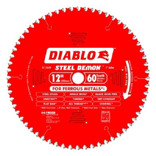 Blades | Diablo D1260CF 12 in. 60 Tooth Steel Demon Cermet and Ferrous Metal Saw Blade image number 0