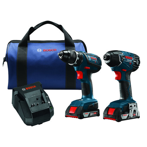 Combo Kits | Factory Reconditioned Bosch CLPK232A-181-RT 18V 2.0 Ah Cordless Lithium-Ion Impact Driver & Drill Combo Kit image number 0