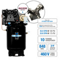 Stationary Air Compressors | Industrial Air IV9969910 10 HP 120 Gallon Electric Vertical Air Compressor with Baldor Motor image number 1