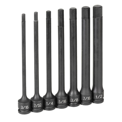 Socket Sets | Grey Pneumatic 1267H 7-Piece 3/8 in. Drive SAE 6 in. Extended Length Hex Impact Drive Socket Set image number 0