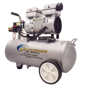  | California Air Tools 6010LFC 1 HP 6 Gallon Ultra Quiet and Oil-Free Steel Tank Wheelbarrow Air Compressor