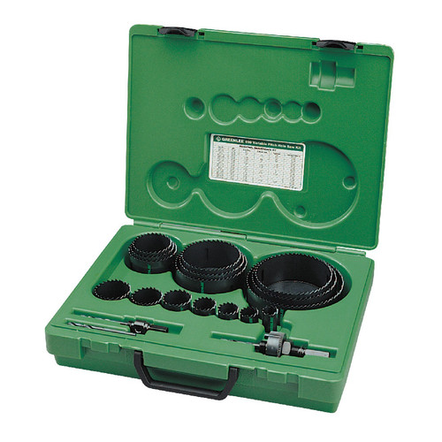 Hole Saws | Greenlee 50034790 19-Piece Industrial Maintenance Bi-Metal Hole Saw Kit for 3/4 in. to 4-3/4 in. Conduit image number 0