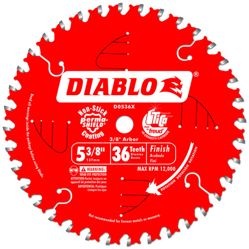 Blades | Diablo D0536X 5-3/8 in. 36 Tooth Finishing Saw Blade image number 0