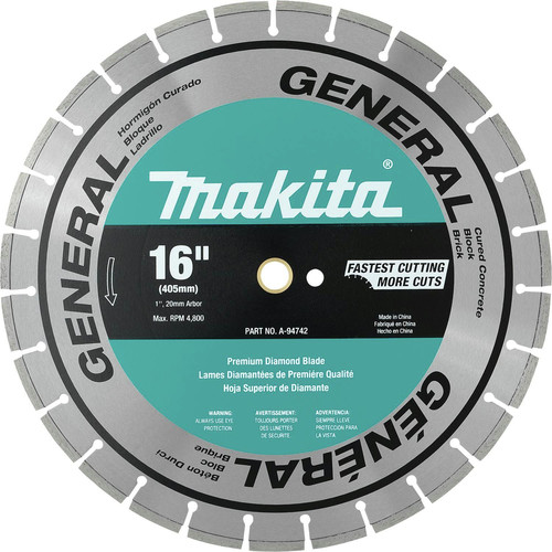 Circular Saw Accessories | Makita A-94742 16 in. Segmented Diamond Power Cutter Blade image number 0