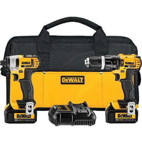 Combo Kits | Dewalt DCK285L2 20V MAX Cordless Lithium-Ion 1/2 in. Compact Hammer Drill and Impact Driver Combo Kit image number 0