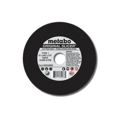 Grinding Sanding Polishing Accessories | Metabo 655339000 6 in. x 0.040 in. A60TZ Type 1 SLICER Cutting Wheels (50 Pc) image number 0