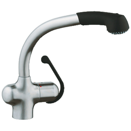 Fixtures | Grohe 33759KD0 Ladylux Single Hole Kitchen Faucet (Stainless Steel/Black) image number 0
