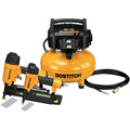 Nail Gun Compressor Combo Kits | Factory Reconditioned Bostitch BTFP2KIT-R 150 PSI 2.6 SCFM Nailer and 0.8 HP 6 Gallon Oil-Free Pancake Compressor Combo Kit image number 0