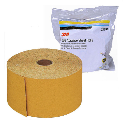 Grinding, Sanding, Polishing Accessories | 3M 2590 Stikit Gold Sheet Roll 2-3/4 in. x 45 yd. P400A image number 0