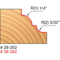 Bits and Bit Sets | Freud 38-362 1-1/2 in. Classical Cove and Bead 1/2 in. Shank Router Bit image number 1