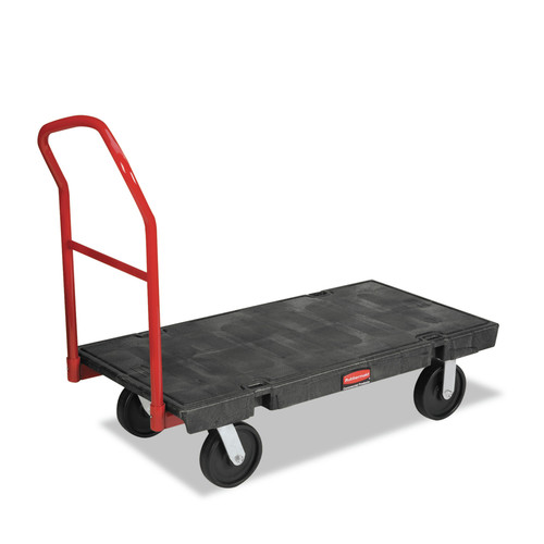 Utility Carts | Rubbermaid Commercial FG444100BLA 24 in. x 48 in. x 7 in. 2000 lbs. Capacity Platform Truck - Black image number 0