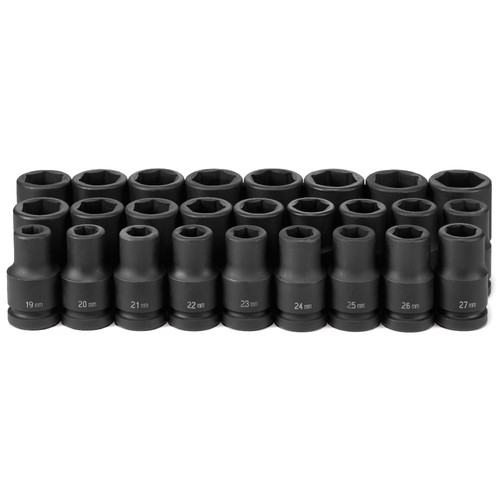Sockets | Grey Pneumatic 9026MD 26-Piece 1 in. Drive 6-Point Metric Deep Impact Socket Set image number 0