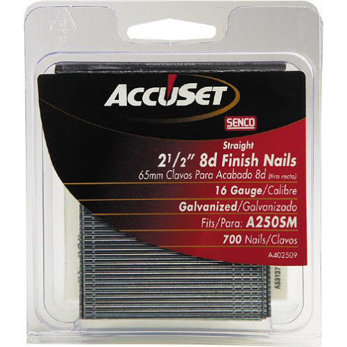 Nails | SENCO A402509 16-Gauge 2-1/2 in. Straight Strip Finish Nails (700-Pack) image number 0