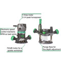 Plunge Base Routers | Metabo HPT KM12VCM 2-1/4 HP Variable Speed Plunge and Fixed Base Router Kit image number 5