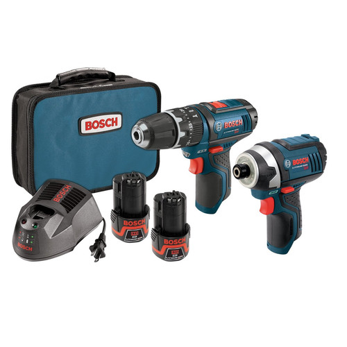 Combo Kits | Bosch CLPK241-120 12V Max Lithium-Ion 3/8 in. Hammer Drill & Impact Driver Combo Kit image number 0