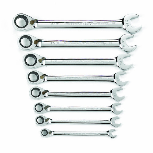 Combination Wrenches | GearWrench 9533N 8-Piece SAE Reversible Combination Ratcheting Wrench Set image number 0