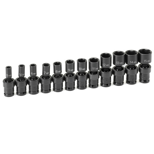 Sockets | Grey Pneumatic 9712UM 12-Piece 1/4 in. Surface Drive 6s-Point Metric Standard Universal Impact Socket Set image number 0