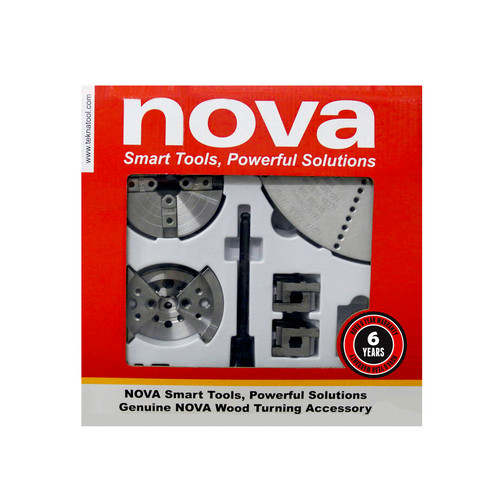 Lathe Accessories | NOVA 23245 SuperNova2 Chuck with 3-Piece Popular Jaw Assortment Bundle image number 0