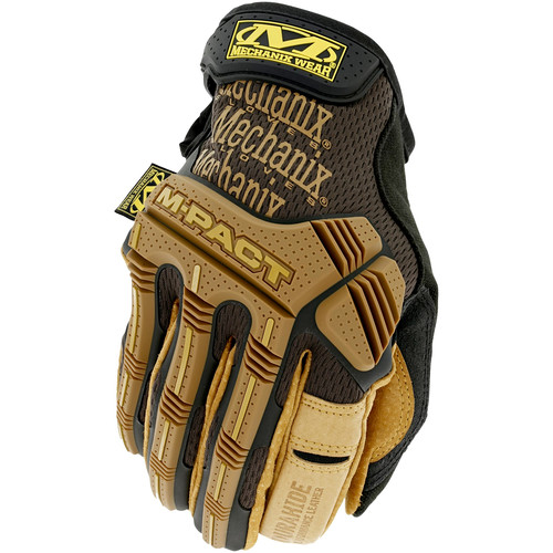 Work Gloves | Mechanix Wear LMP-75-009 M-Pact Leather Gloves - Medium 9, Tan/Black image number 0