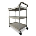 Utility Carts | Rubbermaid Commercial FG342488OWHT 200 lbs. Capacity 3 Shelf Service Cart - Off White image number 1