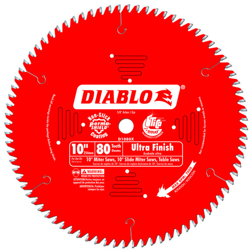 Blades | Diablo D1080X 10 in. 80 Tooth Ultra Fine Finish Saw Blade image number 0
