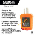 Measuring Tools | Klein Tools ET45VP GFCI Outlet and AC/DC Voltage Electrical Test Kit image number 3