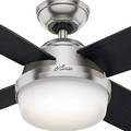 Ceiling Fans | Hunter 59216 52 in. Dempsey Brushed Nickel Ceiling Fan with Light and Remote image number 5