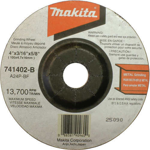 Grinding, Sanding, Polishing Accessories | Makita 741402-B-25 4 in. x 3/16 in. Grinding Wheels (25 Pc) image number 0