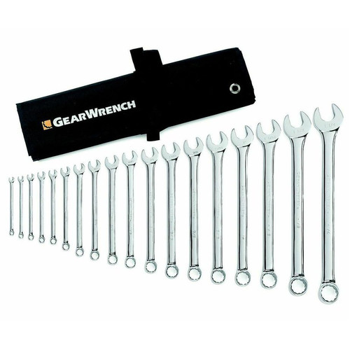 Combination Wrenches | GearWrench 81917 18-Piece 12 Point Long Pattern Combination SAE Wrench Set image number 0