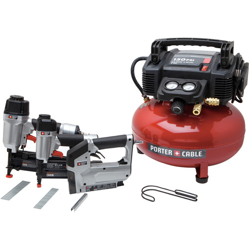Nail Gun Compressor Combo Kits | Factory Reconditioned Porter-Cable PCFP12234R 3-Tool Finish Nailer and Brad Nailer Combo Kit image number 0