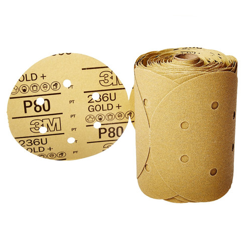 Grinding Sanding Polishing Accessories | 3M 1643 6 in. P80A Stikit Gold Disc Roll D/F (125-Pack) image number 0