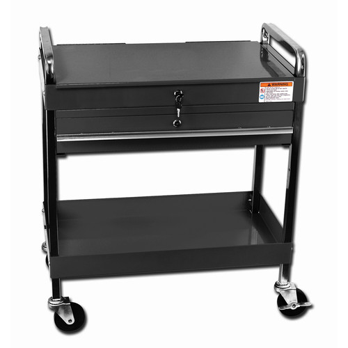 Tool Carts | Sunex 8013ABK Service Cart with Locking Top and Drawer (Black) image number 0