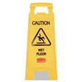 Safety Equipment | Rubbermaid Commercial FG611277YEL 11 in. x 12 in. x 25 in. Caution Wet Floor Sign - Bright Yellow image number 2