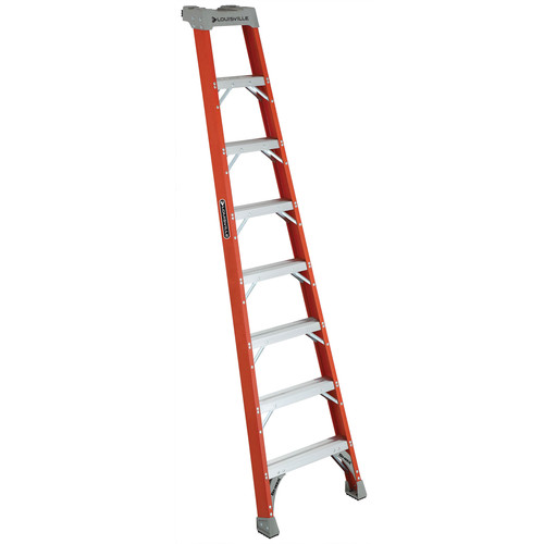 Step Ladders | Louisville FH1508 8 ft. Type IA Duty Rating 300 lbs. Load Capacity Fiberglass Shelf Step Ladder image number 0