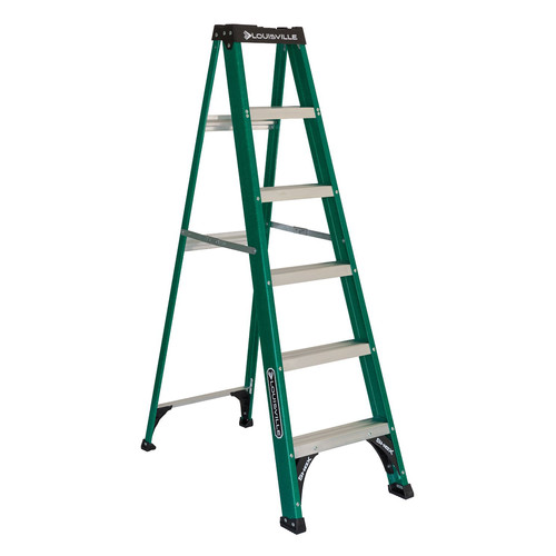 Step Ladders | Louisville FS4006 6 ft. Type II 225 lbs. Load Capacity Fiberglass Step Ladder image number 0