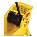 Mop Buckets | Rubbermaid Commercial FG738000YEL Tandem 31 Quart Reverse Mop Bucket/Wringer Combo - Yellow image number 3
