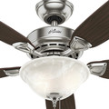 Ceiling Fans | Hunter 52081 44 in. Caraway Five Minute Fan Brushed Nickel Ceiling Fan with Light image number 4