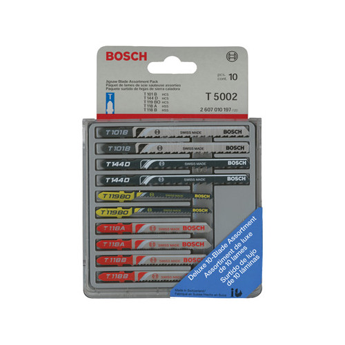 Jigsaw Blades | Bosch T5002 10 Pc T-Shank Jigsaw Blade Set image number 0