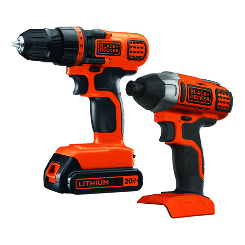 Combo Kits | Black & Decker BD2KITCDDI 20V MAX Brushed Lithium-Ion 3/8 in. Cordless Drill Driver / 1/4 in. Impact Driver Combo Kit (1.5 Ah) image number 0