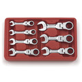 Ratcheting Wrenches | GearWrench 9570 7-Piece SAE Stubby Flex Head Combination Ratcheting Wrench Set image number 1