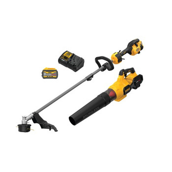 | Dewalt 60V MAX FLEXVOLT Brushless Lithium-Ion 17 in. Cordless Attachment Capable String Trimmer and Blower Combo Kit (9 Ah)