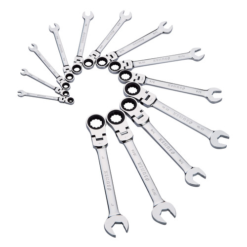 Combination Wrenches | Sunex 9931 13-Piece SAE V-Groove Flex Head Ratcheting Combination Wrench Set image number 0